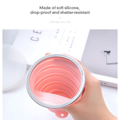 270ML Foldable Silicone Travel Cup - Anti-Slip Anti-Scald Camping Mug