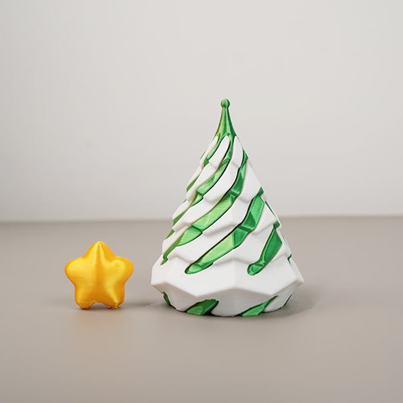 🎄 3D Printed Multicolor Christmas Tree Spiral Stacking Toy