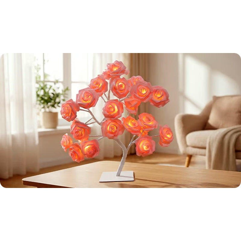 📢📢50% OFF！！⏰🌹Rose Flower Design Tree Night Light🌟