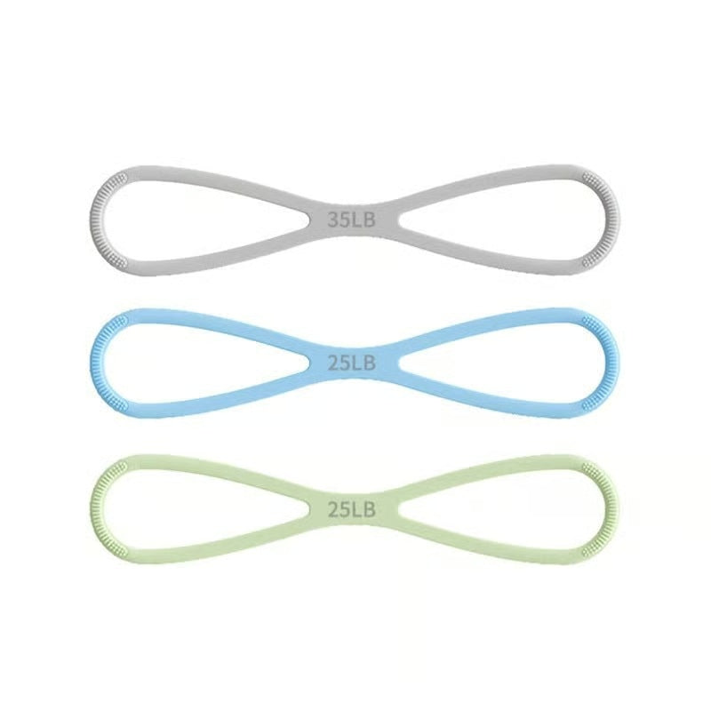 8-Shaped Silicone Resistance Band with Massage Grip