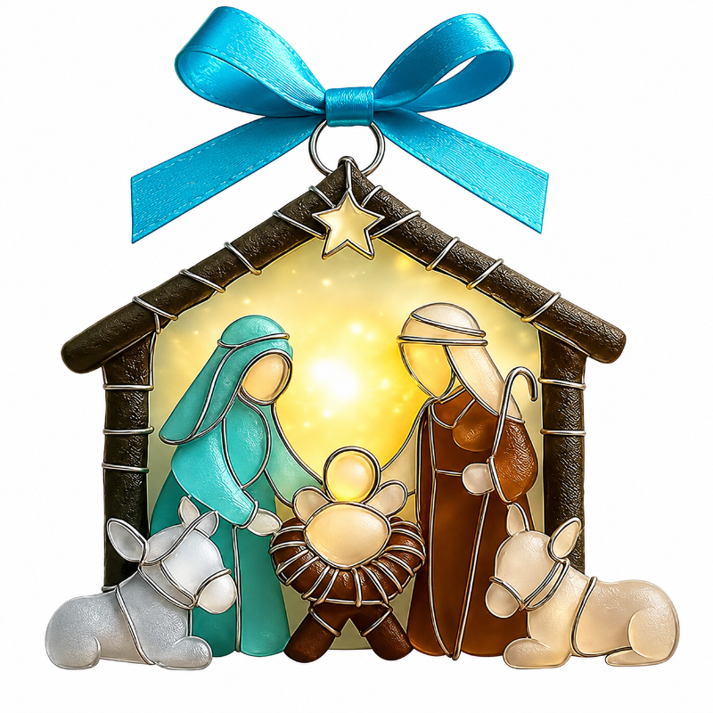 Christmas scene Jesus  pendant-natural art