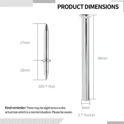 ✨Double-Head Skirting Thread Seamless Nail, Skirting Line Without Marks Nail, Invisible Security Screws Equipped with Nail Specific Sleeve Tool