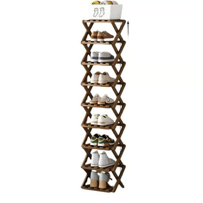 Durable Foldable Bamboo Shoe Rack