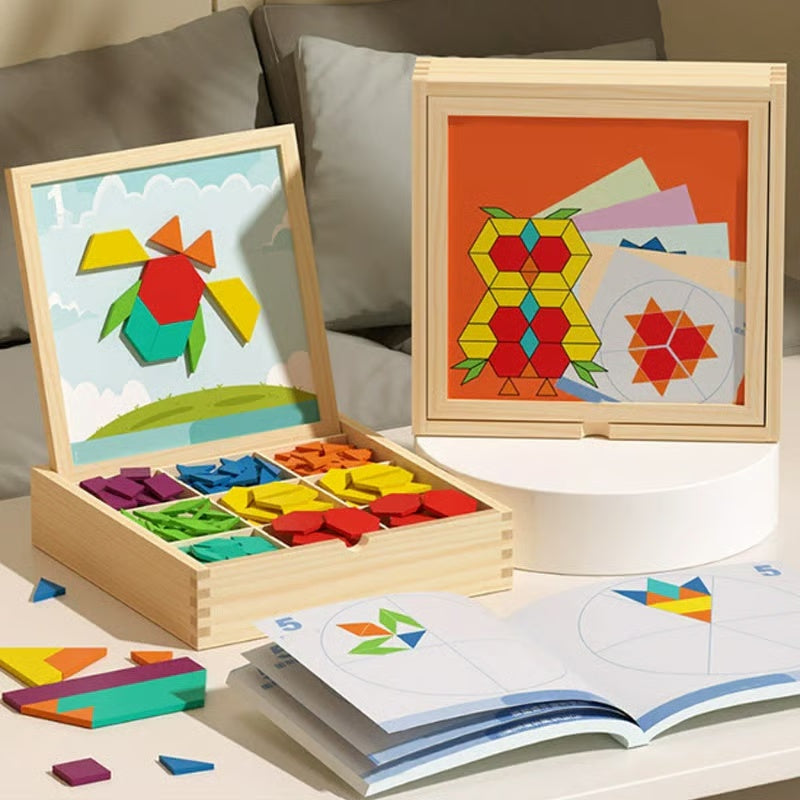 🎁Early Christmas Sale 50% OFF🔥Wooden Magnetic Pattern Block Puzzle Set🧩