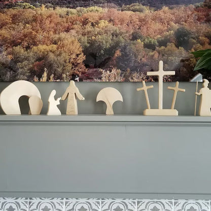Jesus Tomb-Easter Scene Wooden Decoration