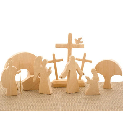 Jesus Tomb-Easter Scene Wooden Decoration