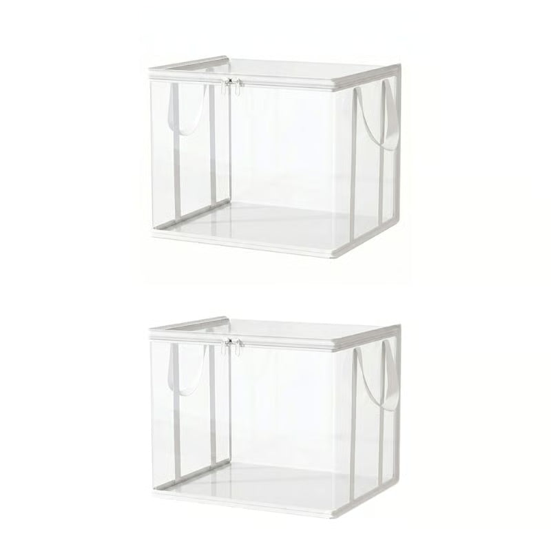Large Clear Thick Plastic Storage Box with Hinged Lid