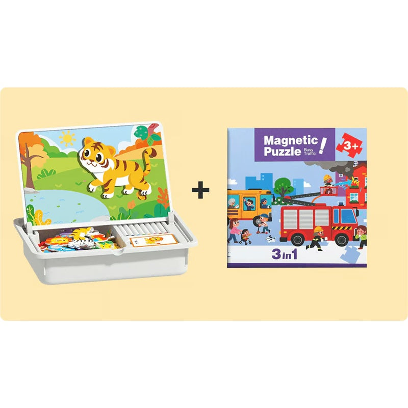 Magnetic Puzzles Face Dress Up Travel Game Double Side Preschool Educational Learning Toy for Kids