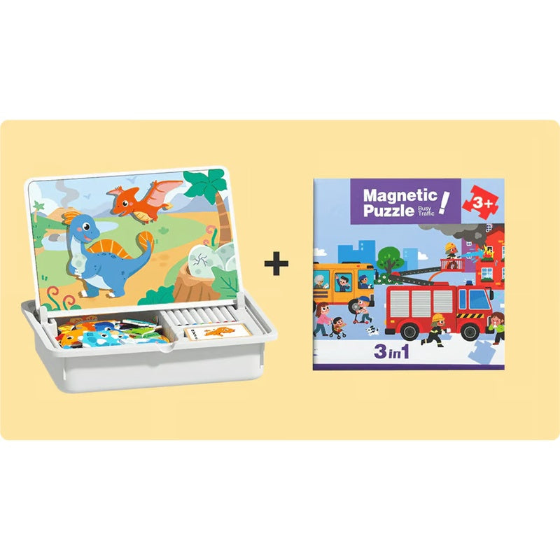 Magnetic Puzzles Face Dress Up Travel Game Double Side Preschool Educational Learning Toy for Kids