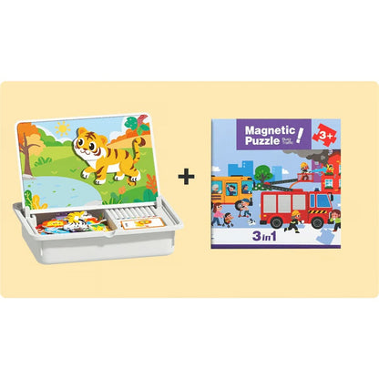 Magnetic Puzzles Face Dress Up Travel Game Double Side Preschool Educational Learning Toy for Kids