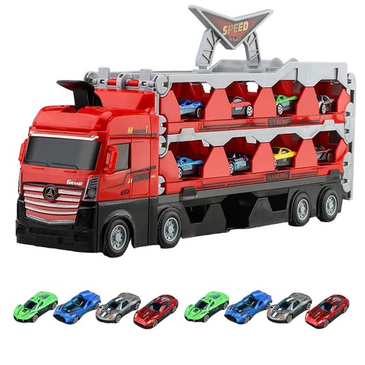 🔥Mega Hauler Truck With Ejection Race Track