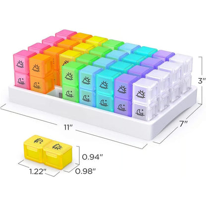 💊 Monthly AM/PM Pill Organizer – Twice-a-Day Medicine & Vitamin Storage with Stickers