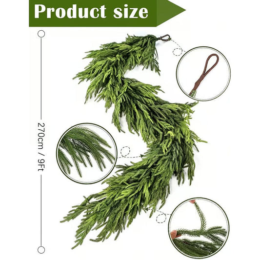 ✨Natural Christmas Greenery - Norfolk Pine Garland🌲