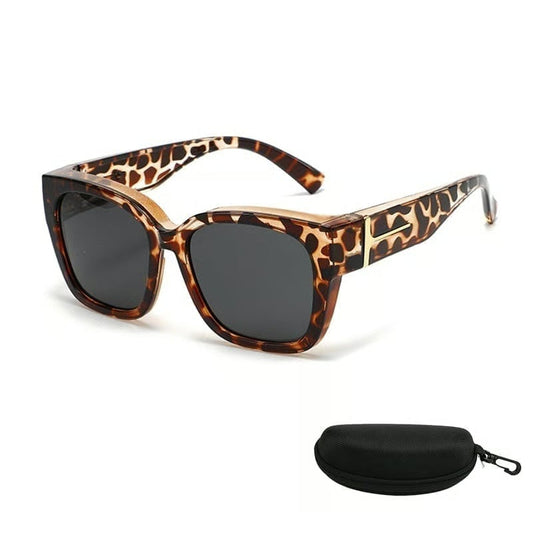 Polarized Square Sunglasses with Wrap-Around Design